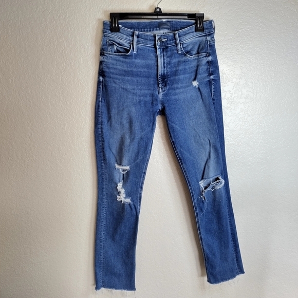 Mother the mid rise dazzler ankle fray in weekender warrior sz 27 - Picture 2 of 12